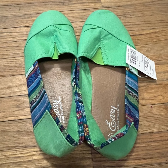 Bright Green Canvas Slip On Shoes - Picture 3 of 8
